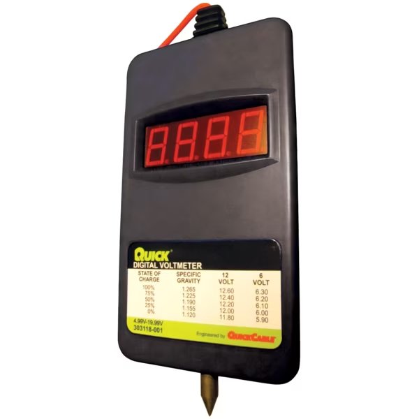 Digital Voltmeter, 6/12V, QUICKCABLE, Mfr# 303118-2001